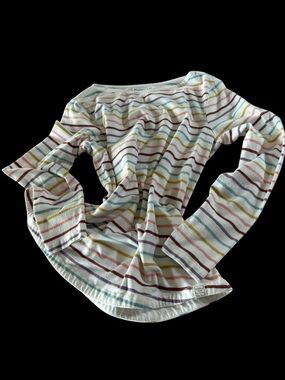 Fat Face Women's Multicolor Striped Long-Sleeve Top Boatneck.   British brand.